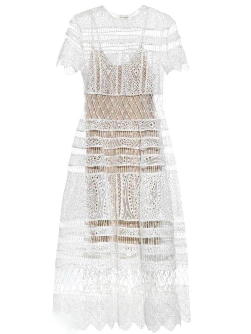 Zimmermann Riot Eyelet Bell Nylon-Blend Dress Size S NEW - Picture 11 of 16